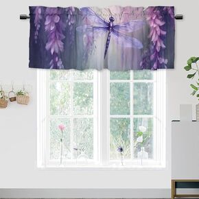Sunflower Valance Curtains Blackout Farmhouse Rustic Country Wooden Plank Butterfly Privacy Window Valances for Living Room 54 by 18 in, 1 Panel