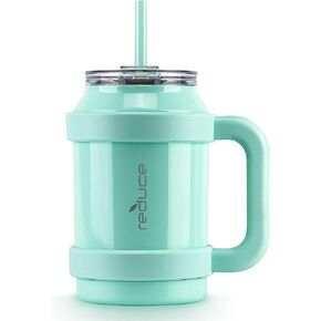 Reduce 32 oz Mug Tumbler, Stainless Steel with Handle - Keeps Drinks Cold up to 30 Hours - Sweat Proof, Dishwasher Safe, BPA Free - Cayenne, Opaque Gloss