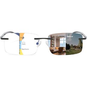 Photochromic Multifocus Progressive Reading Glasses Men Women Multifocal Transition Anti-blue Light Sunglasses Reader