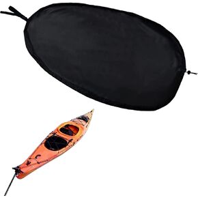 Kayak Cockpit Cover UV50 Seal Cockpit Oxford Cloth Dust-Proof and Waterproof Seat Cover, Black (53.5"L x 26.6"W)