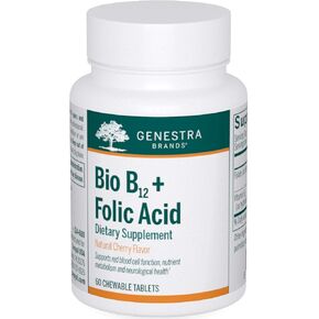 Genestra Brands Bio B12 + Folic Acid | Vitamin Supplement | 60 Chewable Tablets