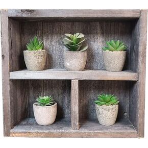 Reclaimed Wood Shelf Square - Rustic weathered wood - Made in The USA