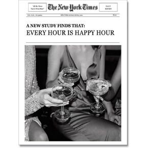 Trendy Wall Art Aesthetic Preppy Poster Print Champagne Funny Black and White New York News Canvas Wall Art Humor Quotes Retro Music Wall Decor for Living Room Bar Cart 12x16in Unframed