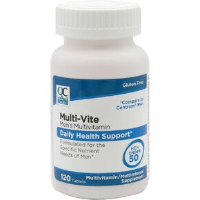 Quality Choice Mens Multi-Vite, Multivitamin Tablets for Daily Health Support Formulated for Men Under 50 in 120 Count Bottles