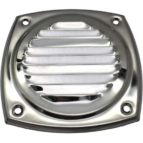 MARINE CITY 304 Grade Stainless Steel Polished Louvered Vent 5 x 5 Inches for Marines – Boats – Ships – Yachts – Kayaks (Pack of 1)