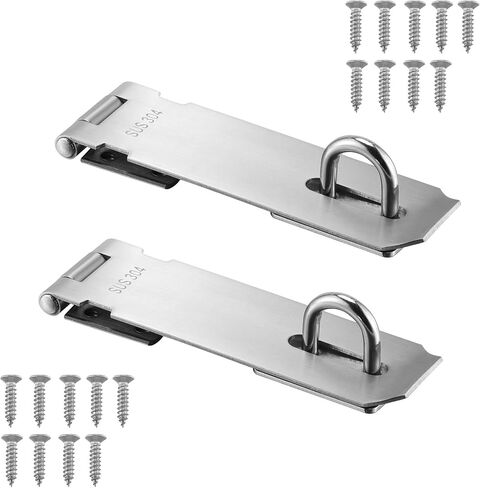 Lpraer 2 Pack Door Hasp Latch Lock 5 Inch Stainless Steel Safety Packlock Clasp Thick Door Gate Lock Hasp with Screws Brushed Finish for Furniture in Saudi Arabia