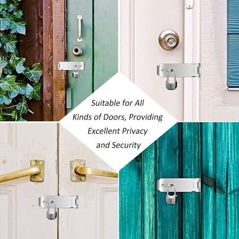 Lpraer 2 Pack Door Hasp Latch Lock 5 Inch Stainless Steel Safety Packlock Clasp Thick Door Gate Lock Hasp with Screws Brushed Finish for Furniture in Saudi Arabia