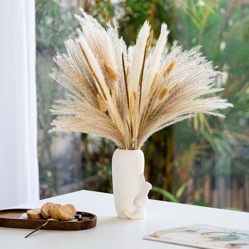 White Ceramic Vase Bunny Decor Vase, Spring Home Decor, Modern Vase for Easter Minimalist Decor for Table, Shelf, Bookshelf Decor Vase and Entryway Decor Vase in Saudi Arabia