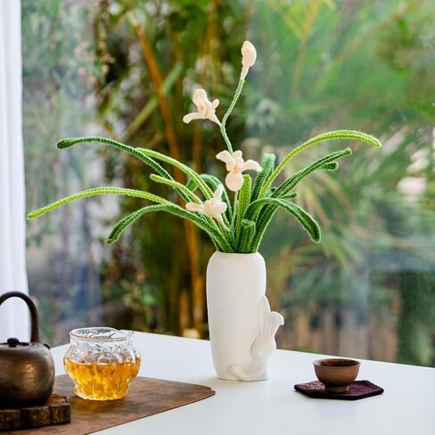 White Ceramic Vase Bunny Decor Vase, Spring Home Decor, Modern Vase for Easter Minimalist Decor for Table, Shelf, Bookshelf Decor Vase and Entryway Decor Vase in Saudi Arabia