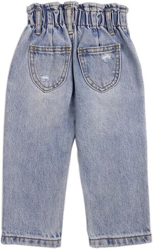 KIDSCOOL SPACE Baby Girls Jeans,Toddler Boy Elastic Waist with D-Ring Square-Shaped Pockets Straight Leg Denim Pants in Saudi Arabia