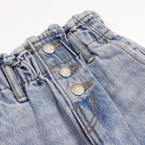KIDSCOOL SPACE Baby Girls Jeans,Toddler Boy Elastic Waist with D-Ring Square-Shaped Pockets Straight Leg Denim Pants in Saudi Arabia