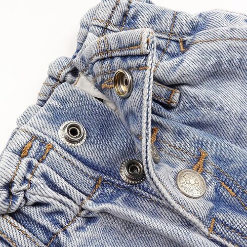 KIDSCOOL SPACE Baby Girls Jeans,Toddler Boy Elastic Waist with D-Ring Square-Shaped Pockets Straight Leg Denim Pants in Saudi Arabia