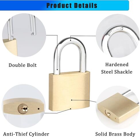 قفل نحاسي صلب مع 3 مفاتيح، 1-1/2 بوصة (38 مم) قفل خزانة جسم عريض، قفل بمفتاح للسقائف، وحدة تخزين، خزانة صالة الألعاب الرياضية المدرسية، سياج، صندوق أدوات، بوابة، مستودع in Kuwait