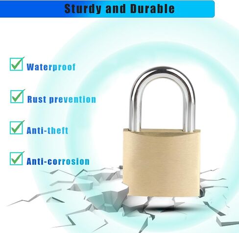 قفل نحاسي صلب مع 3 مفاتيح، 1-1/2 بوصة (38 مم) قفل خزانة جسم عريض، قفل بمفتاح للسقائف، وحدة تخزين، خزانة صالة الألعاب الرياضية المدرسية، سياج، صندوق أدوات، بوابة، مستودع in Kuwait