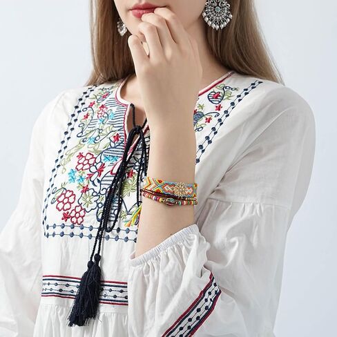 أساور بوهو للنساء والفتيات سوار شاطئ مضفر يدوياً قابل للتعديل in Kuwait