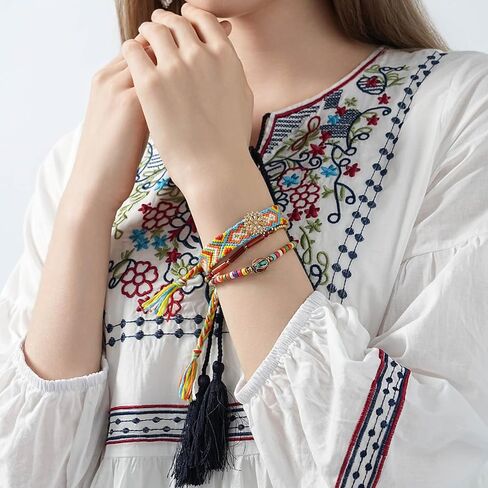 أساور بوهو للنساء والفتيات سوار شاطئ مضفر يدوياً قابل للتعديل in Kuwait