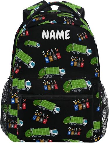 Garbage Truck Trash Recycling Kids Backpack for Boys Girls,Kids Daypacks ​Elementary Toddler School Bags Preschool Bookbag Travel Bag (041201),Over 3 years old in Saudi Arabia