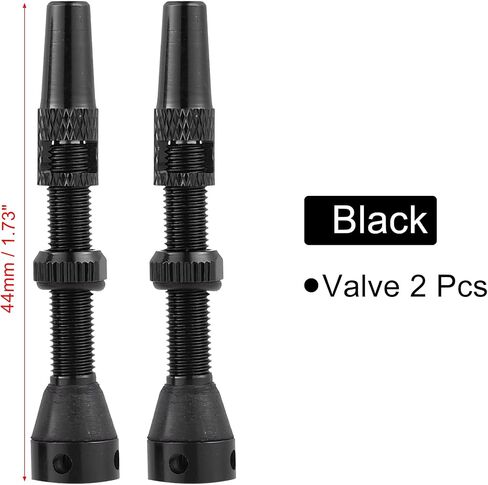 X AUTOHAUX 1 Set Universal Aluminum Alloy Rubber 44mm Bike Tubeless Valve Stems with Valve Core Remover Tool Kit and Valve Stem Caps for Mountain Bicycle Black in Saudi Arabia