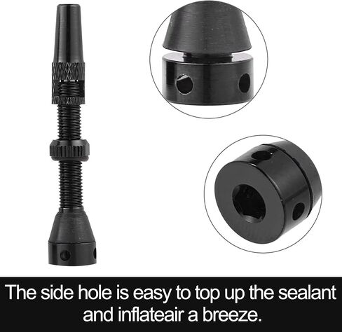X AUTOHAUX 1 Set Universal Aluminum Alloy Rubber 44mm Bike Tubeless Valve Stems with Valve Core Remover Tool Kit and Valve Stem Caps for Mountain Bicycle Black in Saudi Arabia