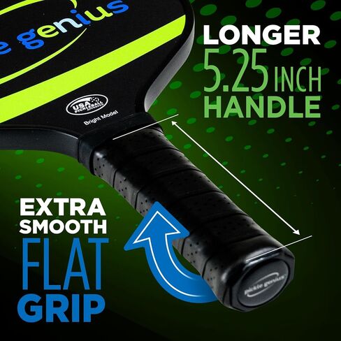 Pickleball Paddles by Pickle Genius - USAPA Approved 100% Raw Carbon Fiber Pickleball Paddle - Built-in State of The Art Technology for a Smart Combination of Power and Control - for All Levels in Saudi Arabia