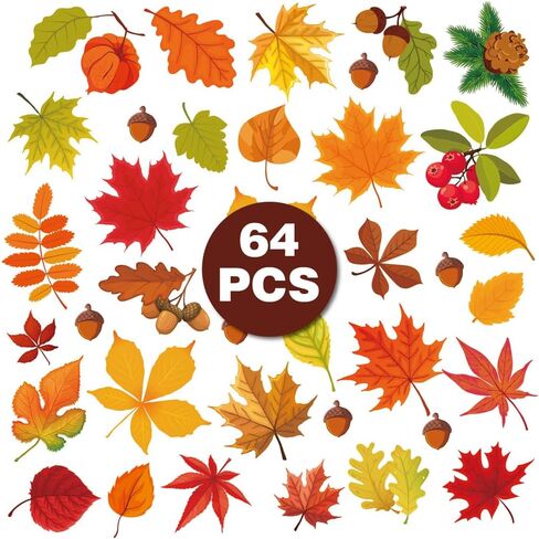 ملصقات نافذة الخريف، ملصقات نافذة الخريف، أوراق القيقب، مخاريط الصنوبر، ملصقات نافذة لتزيين نافذة الخريف، ديكور جدار النافذة الزجاجية لعيد الشكر in Kuwait