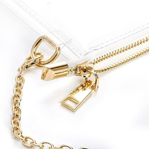 عبوتان من المحفظة الشفافة للنساء، حقيبة كروس شفافة للحفلات الموسيقية، معتمدة من الاستاد، حقيبة شفافة مع سلسلة قابلة للتعديل وسحاب للحفلات الرياضية in Kuwait