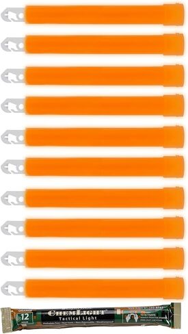 Cyalume Military Grade Red Glow Sticks - Premium Bright 6" ChemLight Emergency Glow Sticks with 8 Hour Duration (Bulk Pack of 10 Chem Lights) in Saudi Arabia