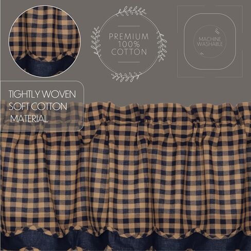 VHC Brands قطعتان من الستارة ذات الطبقات ذات المربعات البحرية (لوحتان، 16 × 72) in Saudi Arabia