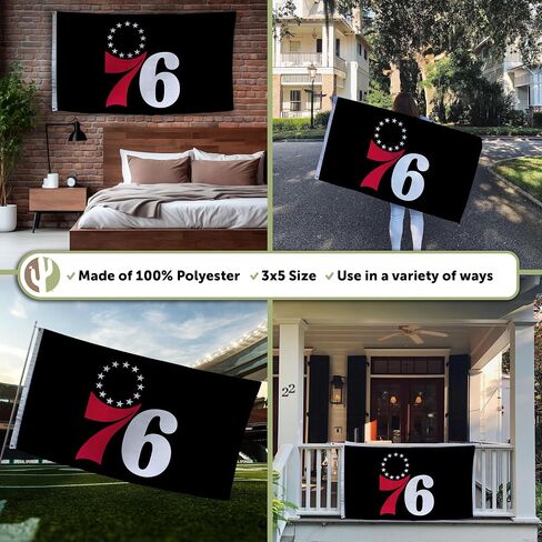 Desert Cactus Philadelphia 76ers Flag Team NBA National Basketball Association 100% Polyester Indoor Outdoor 3x5 feet Flags (Flag F) in Saudi Arabia