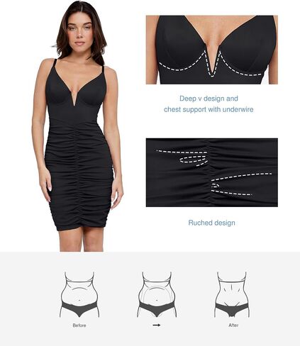 Popilush The Shapewear Dress BlueTag Collection - Ruched Dress Spaghetti Strap Dress Summer Dress in Saudi Arabia