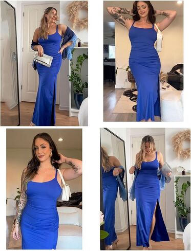 Popilush The Shapewear Dress Bodycon فستان ماكسي سبليت مع ملابس داخلية مدمجة 2024 فساتين رائجة للنساء in Kuwait