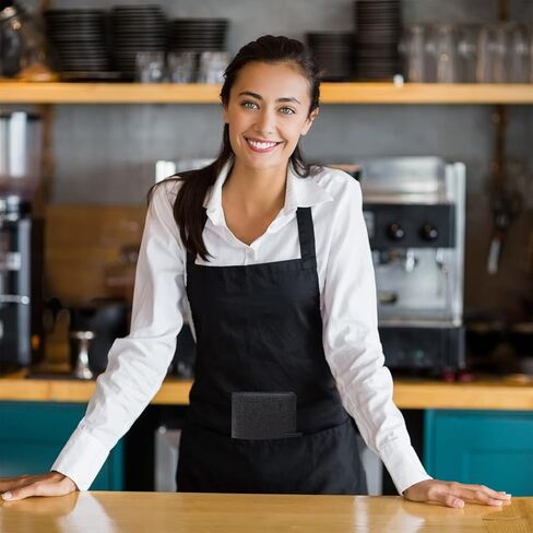 Server Book for Waitress-Leather Waitress Book Organizer with Zipper Pocket Cute Waiter Book Server Wallet with Magnetic Closure, Glitter Black in Kuwait