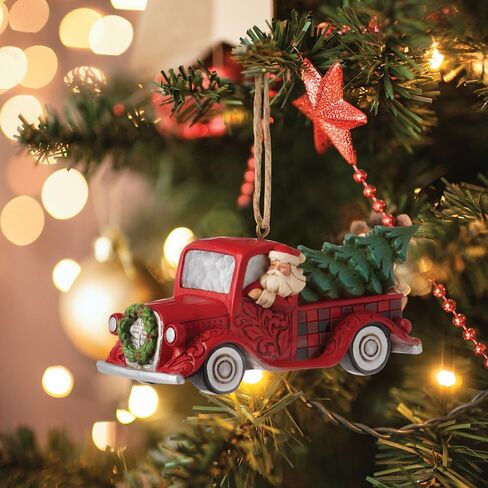 Enesco Jim Shore Heartwood Creek Four Seasons Highland Santa Plaid Red Truck Ornament in Saudi Arabia