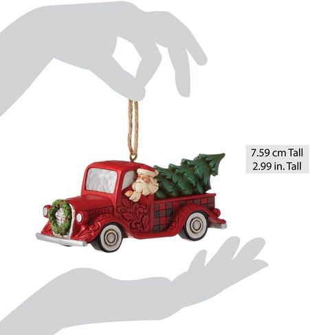 Enesco Jim Shore Heartwood Creek Four Seasons Highland Santa Plaid Red Truck Ornament in Saudi Arabia