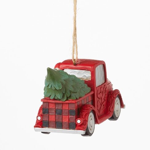 Enesco Jim Shore Heartwood Creek Four Seasons Highland Santa Plaid Red Truck Ornament in Saudi Arabia