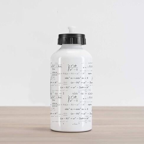 Lunarable Saying Aluminum Water Bottle, Life is a Journey Enjoy the Ride Phrase Motorcycle Hipster Illustration, Insulated Spill-Proof Travel Sports Water Bottle, 16.9 OZ, White Grey in Saudi Arabia