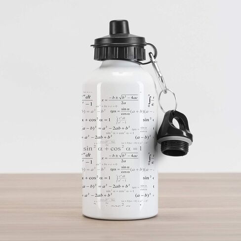 Lunarable Saying Aluminum Water Bottle, Life is a Journey Enjoy the Ride Phrase Motorcycle Hipster Illustration, Insulated Spill-Proof Travel Sports Water Bottle, 16.9 OZ, White Grey in Saudi Arabia