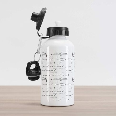 Lunarable Saying Aluminum Water Bottle, Life is a Journey Enjoy the Ride Phrase Motorcycle Hipster Illustration, Insulated Spill-Proof Travel Sports Water Bottle, 16.9 OZ, White Grey in Saudi Arabia