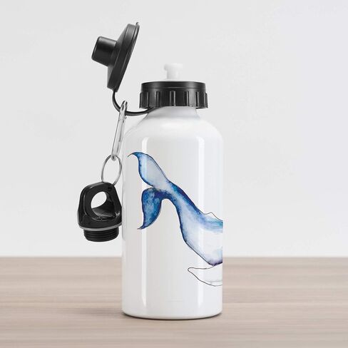 Lunarable Saying Aluminum Water Bottle, Life is a Journey Enjoy the Ride Phrase Motorcycle Hipster Illustration, Insulated Spill-Proof Travel Sports Water Bottle, 16.9 OZ, White Grey in Saudi Arabia