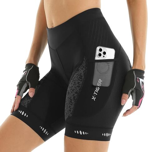 X-TIGER المرأة شورت الدراجة 5D وسادة الوسائد ركوب الدراجات الطريق ركوب الدراجات UPF 50 + جيوب دراجة السراويل الإناث in Kuwait