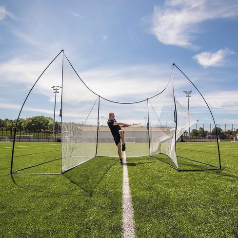 QUICKPLAY Portable Backstop Netting | Available in 12 x 9’ - 32 x 9’ | Fast Set-Up Free-Standing Sports Net Barrier in Kuwait