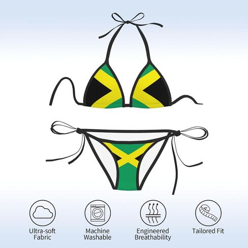 Trinidad and Tobago Flag Women Two Piece Swimsuit Sexy Swimwear Halter String Triangle Bikini Sets in Saudi Arabia