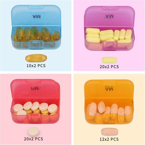 حاوية حبوب منع الحمل اليومية لمدة 7 أيام، صندوق حبوب كبير أسبوعي، علبة حبوب منع الحمل، منظم طبي مستدير مناسب للسفر، صندوق علبة فيتامين خالٍ من مادة BPA، حاوية حبوب منع الحمل لزيوت السمك المكملة لزيت كبد سمك القد in Kuwait