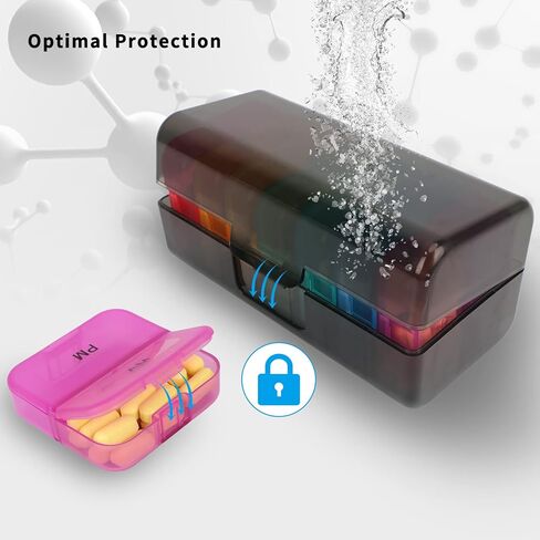 حاوية حبوب منع الحمل اليومية لمدة 7 أيام، صندوق حبوب كبير أسبوعي، علبة حبوب منع الحمل، منظم طبي مستدير مناسب للسفر، صندوق علبة فيتامين خالٍ من مادة BPA، حاوية حبوب منع الحمل لزيوت السمك المكملة لزيت كبد سمك القد in Kuwait