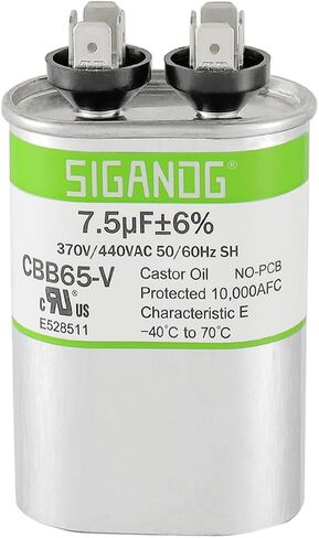 35+5 MFD 35/5 uF 370 or 440 Volt CBB65B Capacitor for AC Motor Run，Condenser Straight Cool，Heat Pump， Air Conditioner，HVAC Capacitor in Kuwait