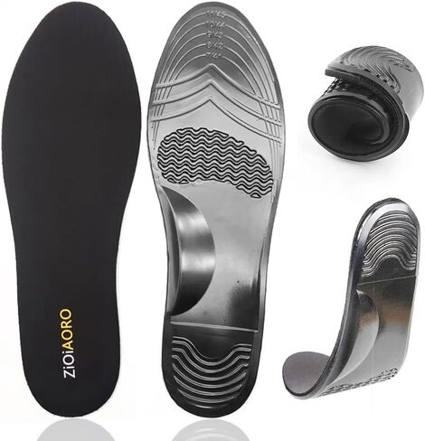 Full Size Insole Women Foot Massage for Plantar Fasciitis Flat Feet, Anti Fatigue Low Arch Support Shoe Insert, Relieve Foot Pain, Work Boot Black Gel Insoles for Standing All Day in Saudi Arabia