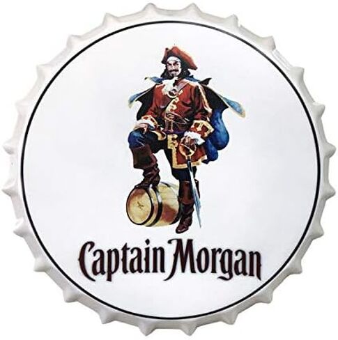 الكابتن مورغان أغطية زجاجات مزخرفة علامات القصدير المعدنية مقهى البيرة زخارف للحانات بلات 13.8 "بوصة جدار الفن اللوحة خمر ديكور المنزل in Kuwait