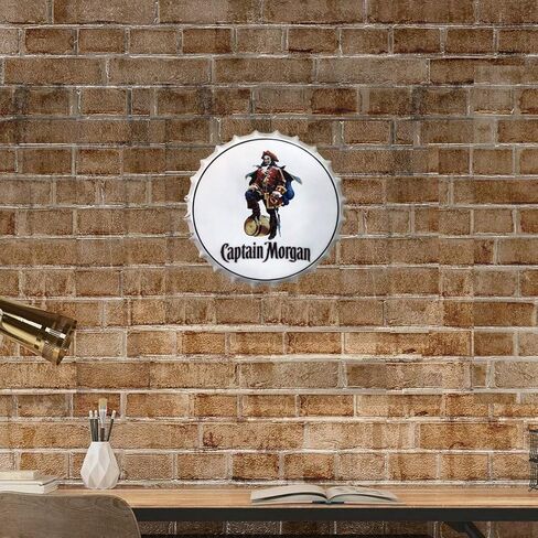 الكابتن مورغان أغطية زجاجات مزخرفة علامات القصدير المعدنية مقهى البيرة زخارف للحانات بلات 13.8 "بوصة جدار الفن اللوحة خمر ديكور المنزل in Kuwait