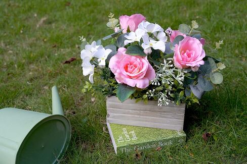 Mr.Bom Artificial Flowers Plants Fake Roses Hydrangeas Plants Arrangements in Pots for Home Wedding Table Centerpieces Indoor Outdoor Decoration in Saudi Arabia