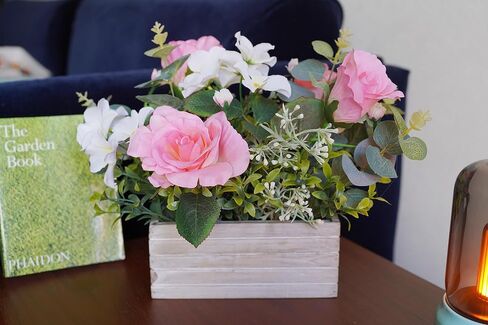 Mr.Bom Artificial Flowers Plants Fake Roses Hydrangeas Plants Arrangements in Pots for Home Wedding Table Centerpieces Indoor Outdoor Decoration in Saudi Arabia